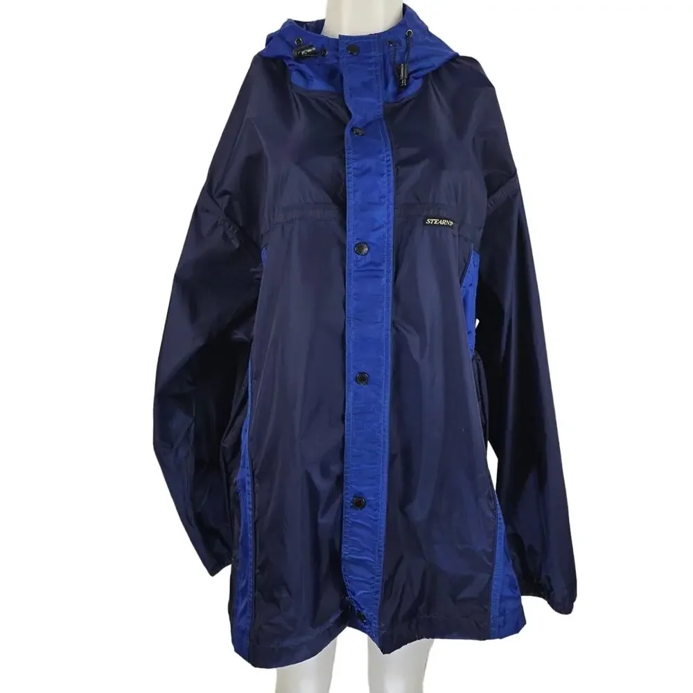 Stearns Dry Wear Packable Sealed Seams Hooded Rain Jacket Blue 2XL - Picture 1 of 6